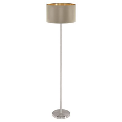 Tkanina nowoczesna lampa stojąca złota, Terme, z przełącznik