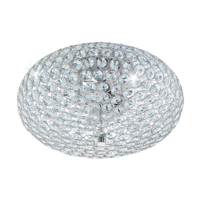 Szklana retro lampa sufitowa chromowana, Annamarie