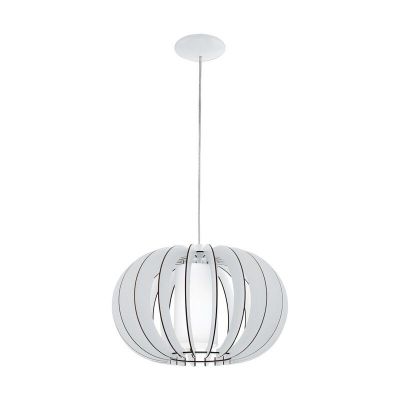 Drewniana rustykalna lampa wisząca biała, Kiran