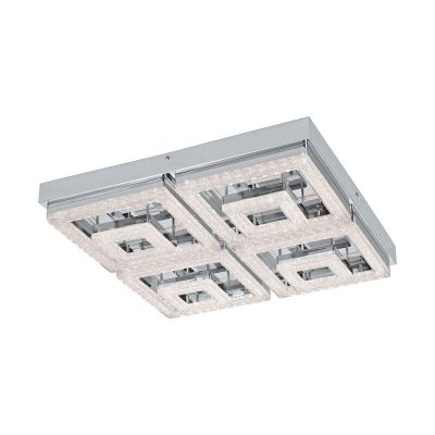 Plastikowa nowoczesna lampa sufitowa chromowana, Arjo, 48W, 3000K LED
