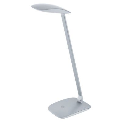 Plastikowa nowoczesna lampa biurkowa srebrna, Arslan, 5W, 4000K LED, z dotykowy ściemniacz