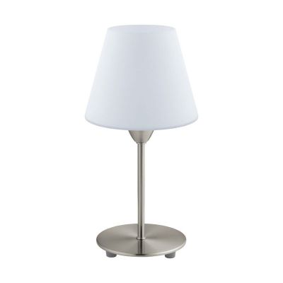 Szklana nowoczesna lampa stołowa niklowa, Asiye, z przełącznik