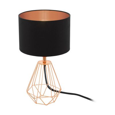 Tkanina design lampa stołowa miedziana, Acri, z przełącznik
