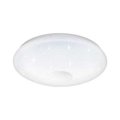 Plastikowa lampa sufitowa srebrna, Barbera, 20W, regulowana ciepła do zimnej bieli LED