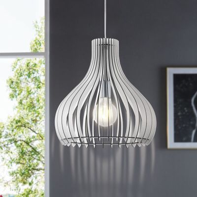 Drewniana lampa wisząca biała, Betsy