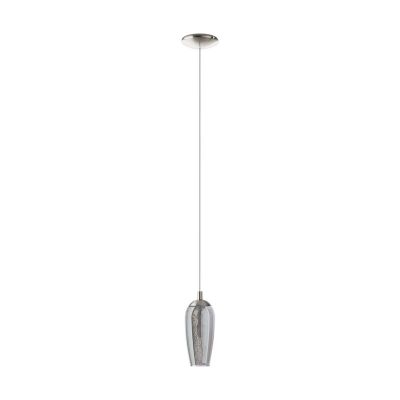 Szklana design lampa wisząca niklowa, Olcay