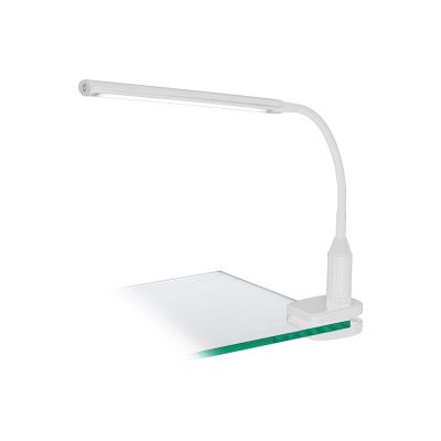 Plastikowa nowoczesna lampa zaciskowa biała, Brennan, 4W, 4000K LED, z przełącznik