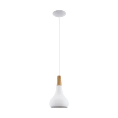 Stalowa lampa wisząca biała, Tjebbe