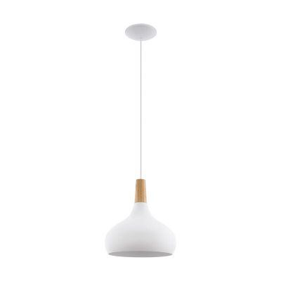 Stalowa lampa wisząca biała, Tjebbe