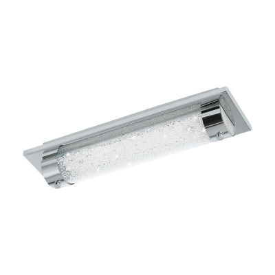 Szklana design lampa sufitowa chromowana, Iris, 8W, 4000K LED, IP44