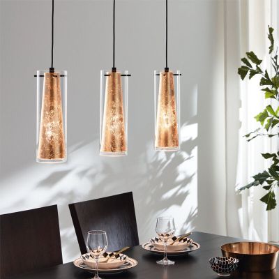 Szklana nowoczesna lampa wisząca złota, Barceno