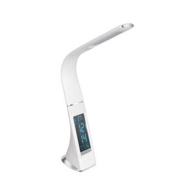 Plastikowa nowoczesna lampa biurkowa biała, Malissa, 3W, 5000K LED, z przełącznik