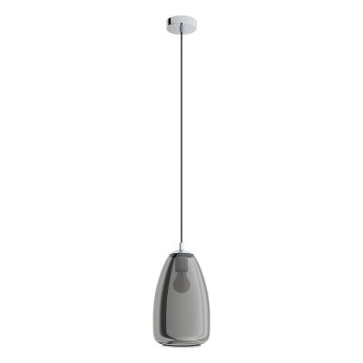 Szklana design lampa wisząca chromowana, Fredericus