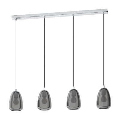 Szklana design lampa wisząca chromowana, Fredericus
