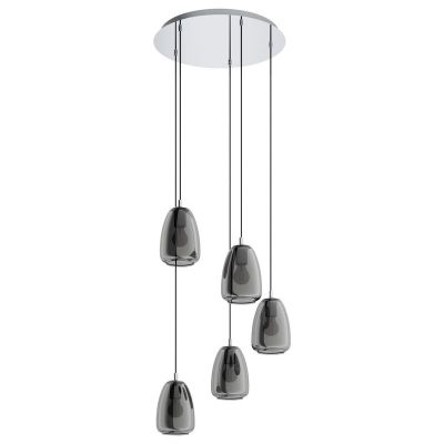 Szklana design lampa wisząca chromowana, Fredericus