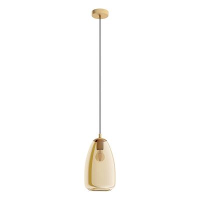 Szklana design lampa wisząca bursztynowa, Fredericus