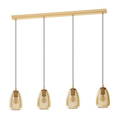 Szklana design lampa wisząca bursztynowa, Fredericus