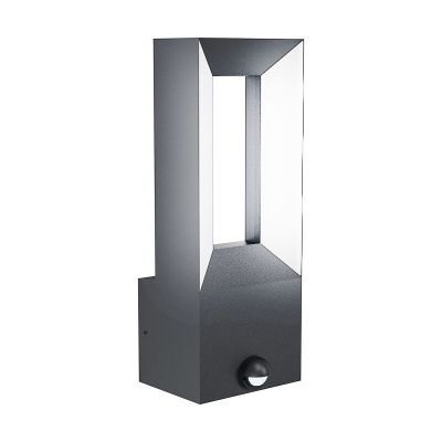 Aluminiowy nowoczesny kinkiet zewnętrzny z czujnikiem ruchu czarny, Larisa, 5W, 3000K LED, IP44