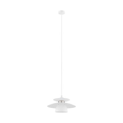 Stalowa design lampa wisząca biała, Lariana