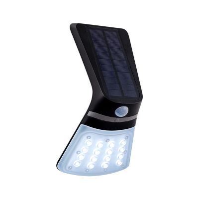Plastikowy nowoczesny kinkiet zewnętrzny z czujnikiem ruchu czarny, Lydie, 2W, regulowany kolor LED, IP44