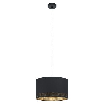 Tkanina nowoczesna lampa wisząca czarna, Niko