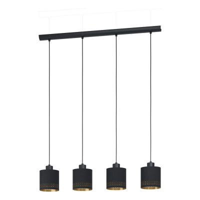 Tkanina nowoczesna lampa wisząca czarna, Niko