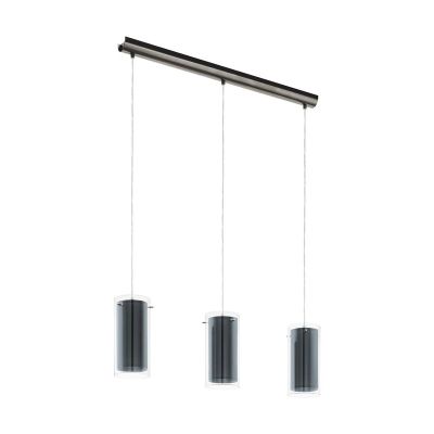 Szklana nowoczesna lampa wisząca niklowa, Barceno