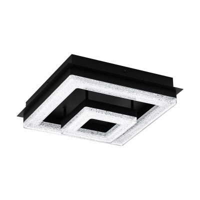 Stalowy design plafon sufitowy czarny, Arjo, 12W, 3000K LED