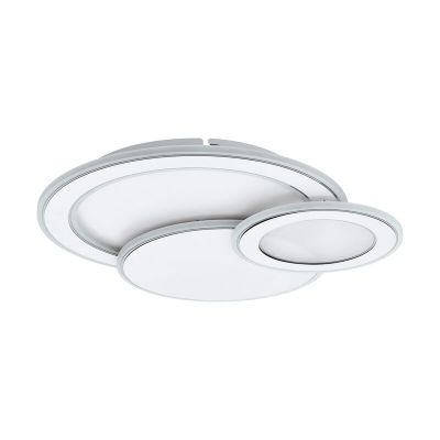 Stalowy nowoczesny plafon sufitowy chromowany, Everdina, 11W, regulowany kolor LED