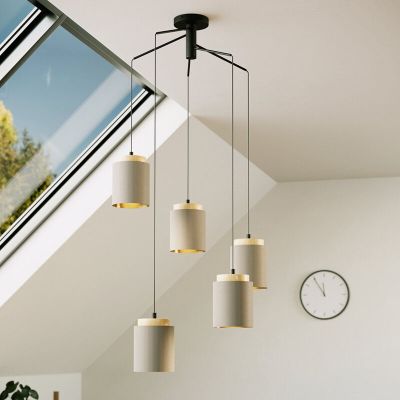 Drewniana lampa wisząca brązowa, Gabi