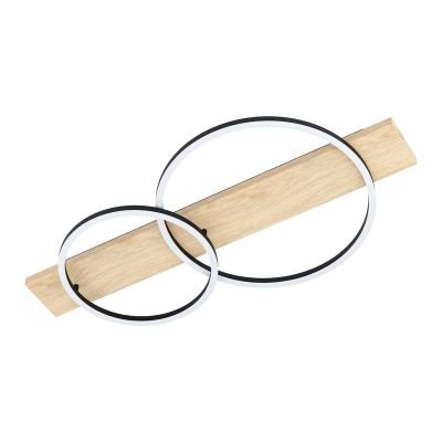 Drewniany plafon sufitowy brązowy, Annebel, 12W, 3000K LED