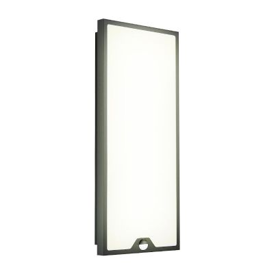 Stalowy nowoczesny kinkiet zewnętrzny z czujnikiem ruchu czarny, Lydian, 18,5W, 3000K LED, IP44