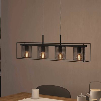 Aluminiowa industrialna lampa wisząca czarna, Thiemo