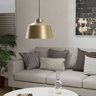 Aluminiowa industrialna lampa wisząca złota, Kwinten