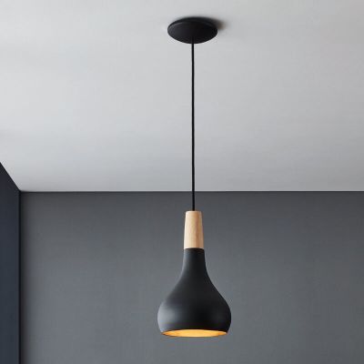 Aluminiowa lampa wisząca czarna, Tjebbe