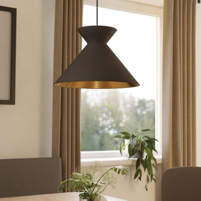 Tkanina industrialna lampa wisząca czarna, Jasmine