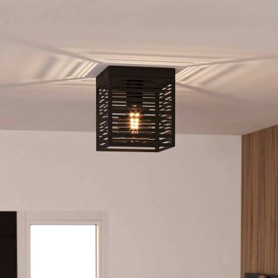 Aluminiowa industrialna lampa sufitowa czarna, Lennaert