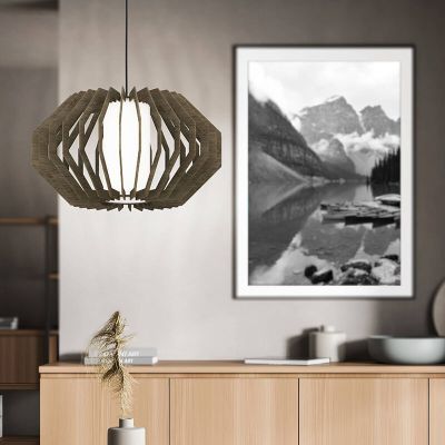 Drewniana lampa wisząca brązowa, Lianda