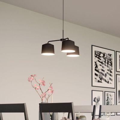 Aluminiowa industrialna lampa wisząca czarna, Vinod
