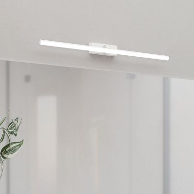 Plastikowy nowoczesny oświetlenie lustra biały, Keisha, 5W, regulowana ciepła do zimnej bieli LED, IP44, ściemniana w 3 krokach