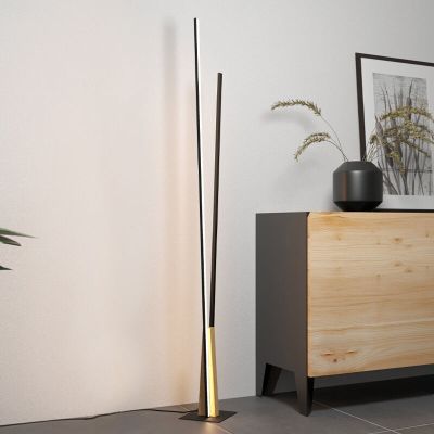 Aluminiowa nowoczesna lampa stojąca czarna, Leintje, 12,8W, 3000K LED, z przełącznik