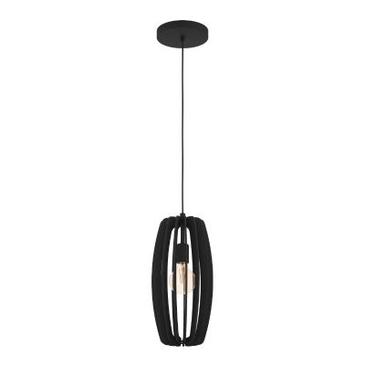 Drewniana lampa wisząca czarna, Wilko
