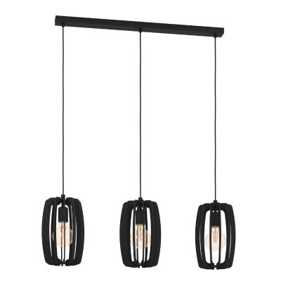 Drewniana lampa wisząca czarna, Wilko