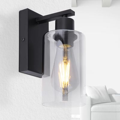 Szklany nowoczesny kinkiet czarny, Mariya