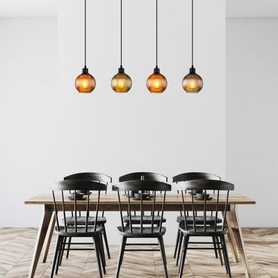 Szklana retro lampa wisząca wielokolorowa, Zoubida