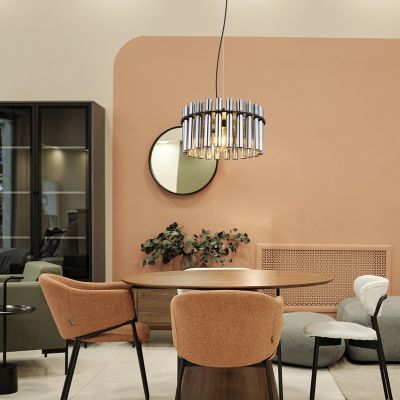 Szklana design lampa wisząca czarna, Genelva