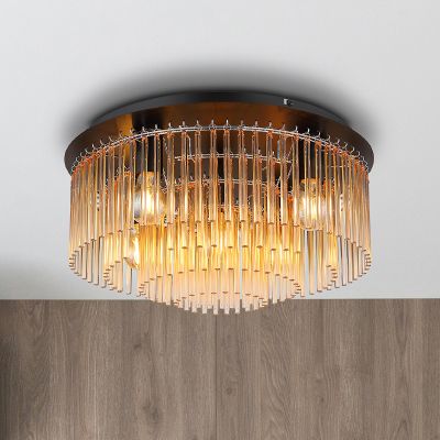 Szklana design lampa sufitowa bursztynowa, Genelva