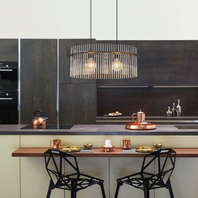 Szklana design lampa wisząca czarna, Genelva