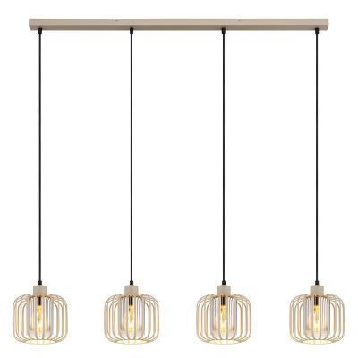 Metalowa industrialna lampa wisząca nad stół do jadalni beżowa, Jolanda