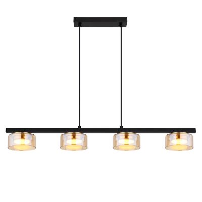 Metalowa design lampa wisząca nad stół do jadalni bursztynowa, Jamahl